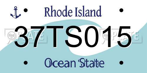 37TS015 Rhode Island License Plate