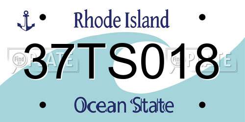 37TS018 Rhode Island License Plate