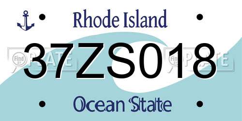 37ZS018 Rhode Island License Plate