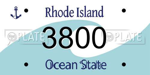 3800 Rhode Island License Plate