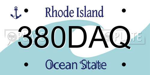 380DAQ Rhode Island License Plate