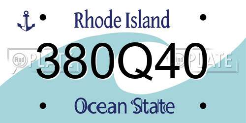 380Q40 Rhode Island License Plate