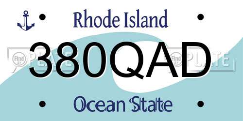 380QAD Rhode Island License Plate