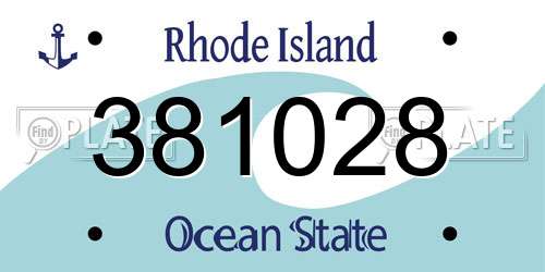 381028 Rhode Island License Plate