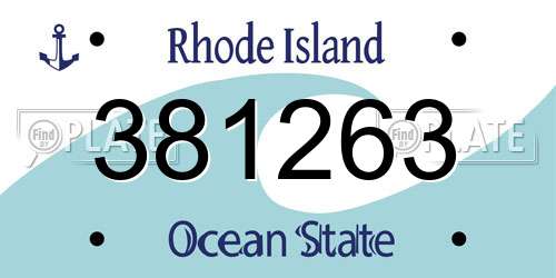 381263 Rhode Island License Plate