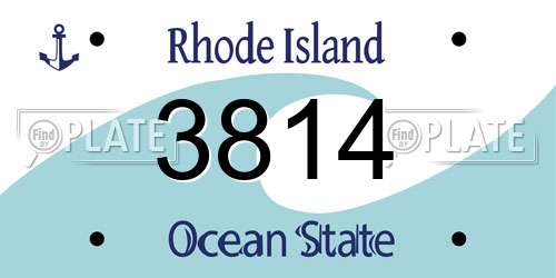 3814 Rhode Island License Plate