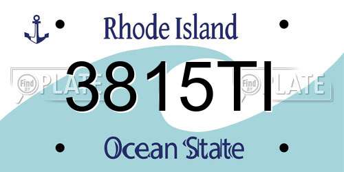 3815TI Rhode Island License Plate