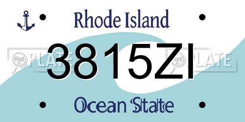 3815ZI Rhode Island License Plate