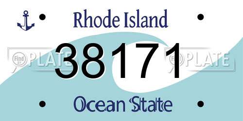 38171 Rhode Island License Plate