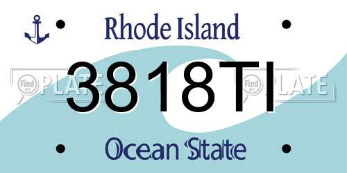 3818TI Rhode Island License Plate
