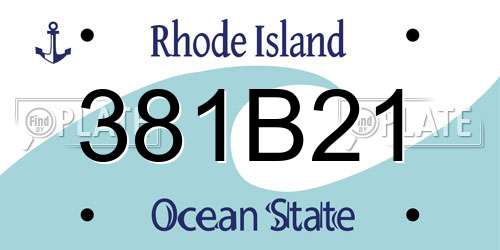 381B21 Rhode Island License Plate