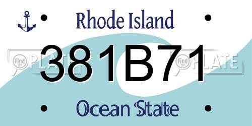 381B71 Rhode Island License Plate
