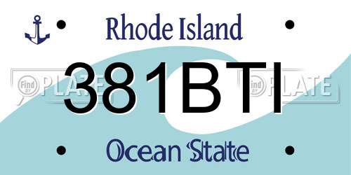381BTI Rhode Island License Plate