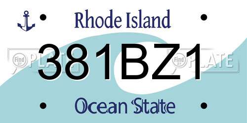 381BZ1 Rhode Island License Plate