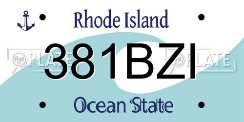 381BZI Rhode Island License Plate