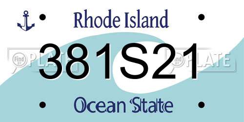 381S21 Rhode Island License Plate