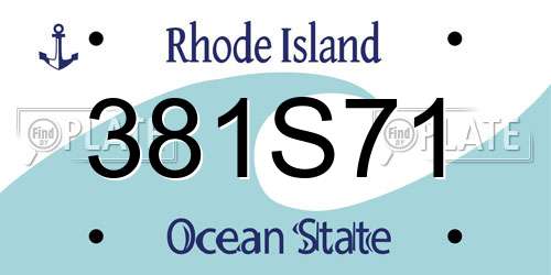 381S71 Rhode Island License Plate