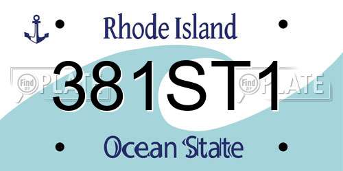 381ST1 Rhode Island License Plate