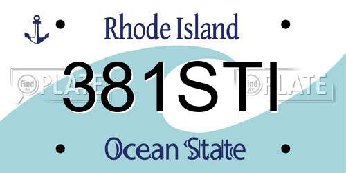 381STI Rhode Island License Plate