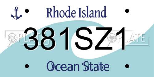 381SZ1 Rhode Island License Plate