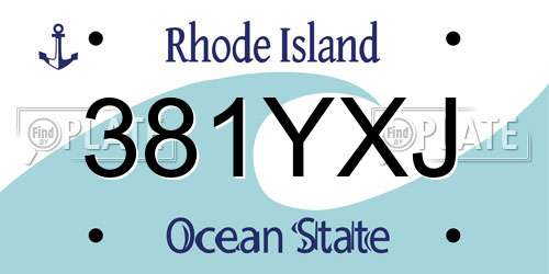 381YXJ Rhode Island License Plate