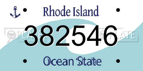 382546 Rhode Island License Plate