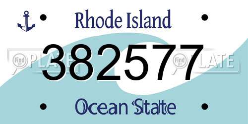382577 Rhode Island License Plate