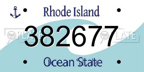 382677 Rhode Island License Plate