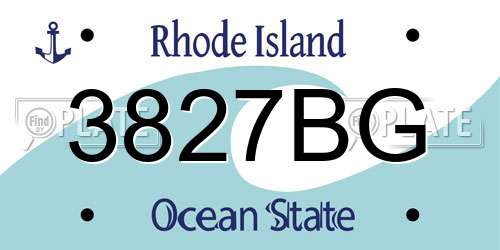 3827BG Rhode Island License Plate