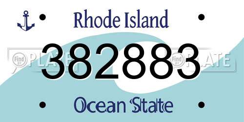 382883 Rhode Island License Plate
