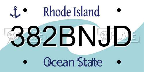 382BNJD Rhode Island License Plate