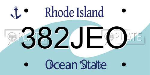 382JEO Rhode Island License Plate