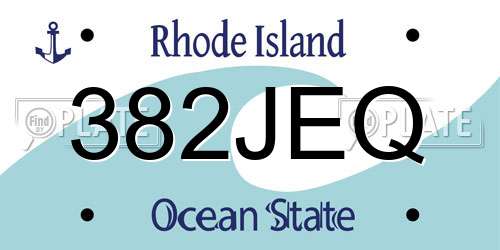 382JEQ Rhode Island License Plate