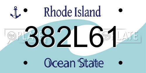 382L61 Rhode Island License Plate