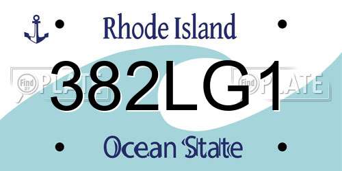382LG1 Rhode Island License Plate