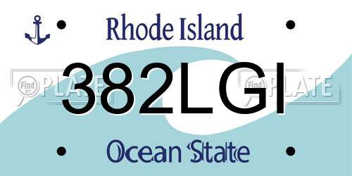 382LGI Rhode Island License Plate