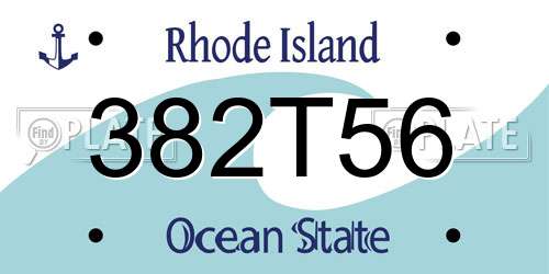 382T56 Rhode Island License Plate