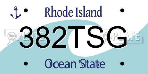 382TSG Rhode Island License Plate