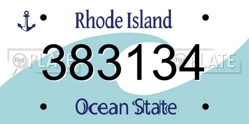 383134 Rhode Island License Plate