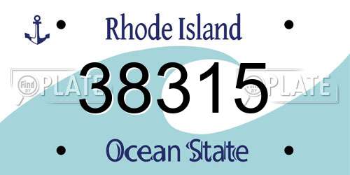38315 Rhode Island License Plate