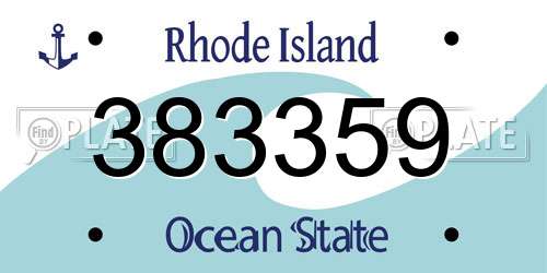 383359 Rhode Island License Plate