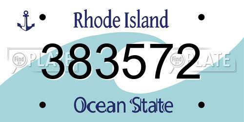 383572 Rhode Island License Plate