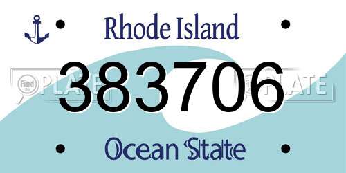 383706 Rhode Island License Plate