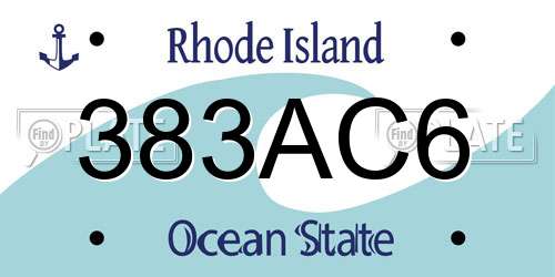 383AC6 Rhode Island License Plate