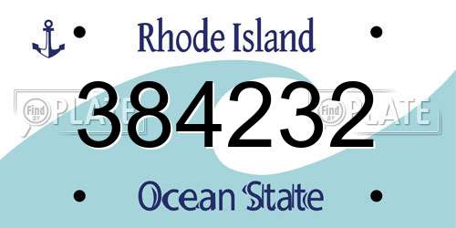 384232 Rhode Island License Plate