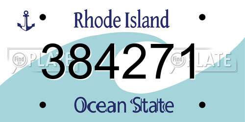 384271 Rhode Island License Plate
