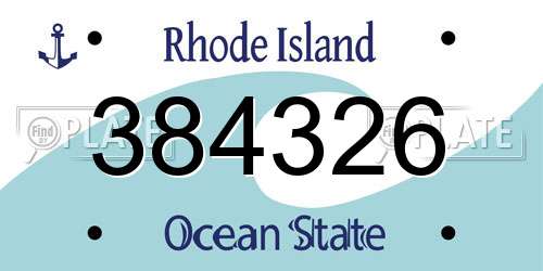 384326 Rhode Island License Plate