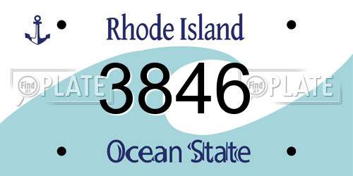 3846 Rhode Island License Plate