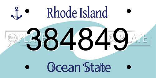384849 Rhode Island License Plate
