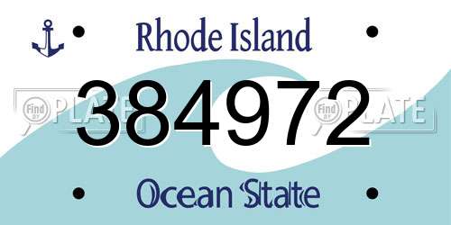 384972 Rhode Island License Plate